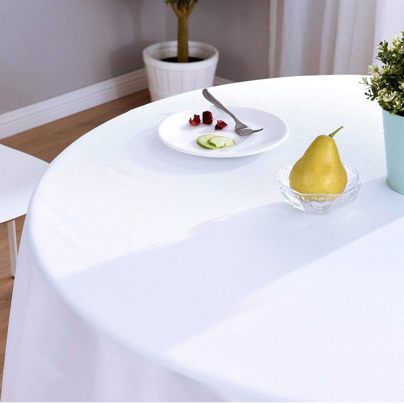 Surmente White Tablecloth for Round Tables, 70-inch Round Table Cloths for Weddings, Banquets, or Restaurants - Image 5